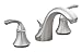 KOHLER K-10272-4-BN Forte Widespread Lavatory Faucet with Sculpted Lever Handles, Vibrant Brushed Nickel