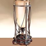 IMAGE OF Murray Feiss 9209CB Aegean Table Lamp, Corinthian Bronze with Chestnut Base and Speckled Champagne Scavo Glass