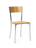 Review DAMS  / GENEVA Set of Two(2) Café Chairs without arms (Beech/Metal)