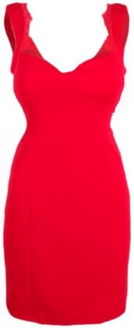 Urban Identity Women's Sweetheart Lace Sleeveless Dress(DRS-EVP,RED-S)