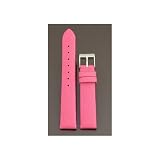 Ladies’ Satin Watchband Soft Leather Lining Built-in Quick Release Spring Bars Hot Pink 18mm