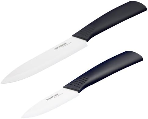 Toponeware CKBKW35 2-Piece Ceramic Knife Set, Black/White