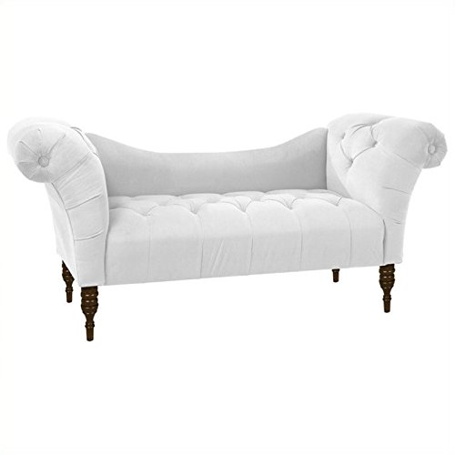 Skyline Furniture Tufted Chaise Lounge in White
