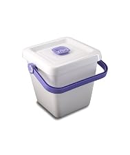 Bambino Mio Nappy bucket and lid - White and Lavender