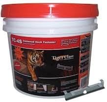 TigerClaw TC4 Deck Fasteners for Hardwoods - 1400 pc Bulk Pail - Stainless Steel - (Clips &amp; Screws Included) - F-4534-T490