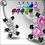Fancy Jeweled Heart Non-Moving Belly Ring Body Jewelry