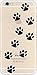 iPhone 6 / 6s Compatible, Designer Choice Collection Colorful Flexible Ultra Slim Transparent Translucent iPhone Case Cover - two dog footprint line