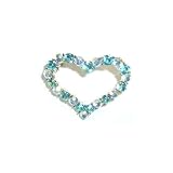 Aqua Crystal Heart Pin