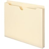 Smead File Jacket, Reinforced Straight-Cut Tab, 1" Expansion, Letter Size, Manila, 50 per Box (75520)