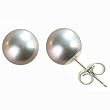 Dyed Gray 7.5-8mm 14k Gold Cultured Pearl Stud Earrings - Dahlia Classic Collection