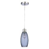 Lite Source LS-19491L/BLU One Light Hanging Mini Pendant in Light Blue Glass
