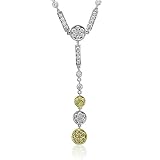 18k Two Tone Gold White and Champagne Yellow Diamond Pendant Necklace (GH, SI, 2.15 carat)