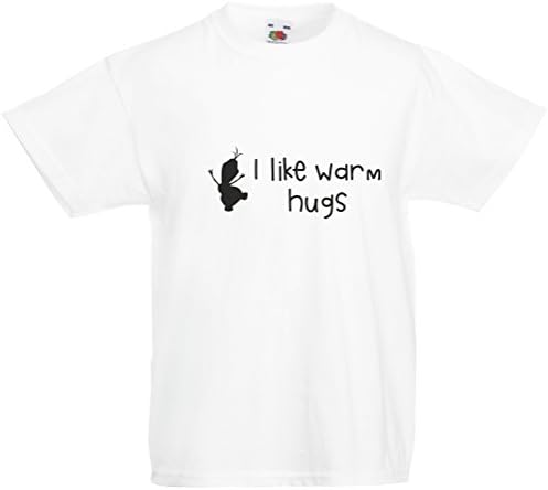 I Like Warm Hugs, Kids Printed T-Shirt - White/Black 5-6 Years
