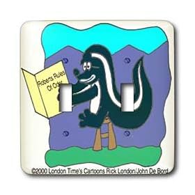 Londons Times Funny Animals Cartoons - Skunk Reads Roberts Rules Of Odor - Light Switch Covers - double toggle switch