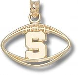 Michigan State Spartans Solid 10K Gold ''S'' Pierced Football Pendant