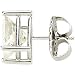 Beautiful! 14k White-gold Pair 05.00mm=(1 1/2 Cttw) Princess-cut Wire Basket Moissanite Stud Earrings