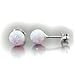 Trustmark 925 Sterling Silver 6mm Fiery White Created Opal Ball Stud Post Earrings, Lorraine