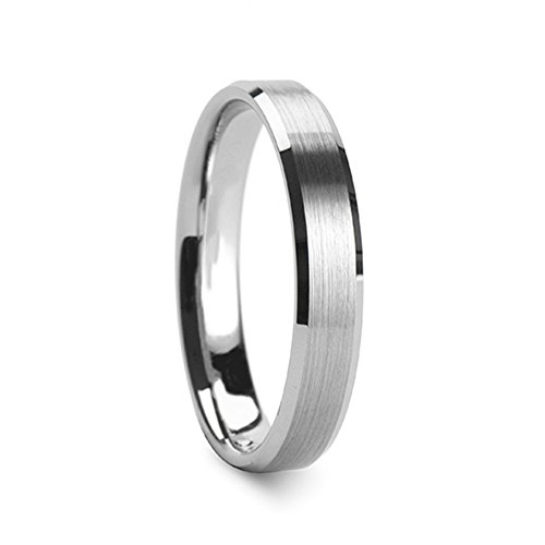 4mm/6mm/8mm Tungsten Matte Finish Polished Edges Comfort Fit Wedding Band Rings for Men Women