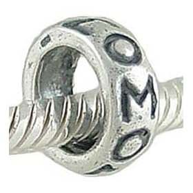MOM Solid 925 Sterling Silver Spacer Bead fits European Charm Bracelet