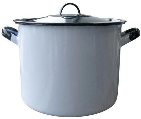 High Capacity Stock Pot with Lid, Non Toxic Enamel Coating, 36 cm diameter, 22L/blue