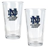 Notre Dame Fighting Irish 2pc Pint Ale Glass Set NCAA College Athletics