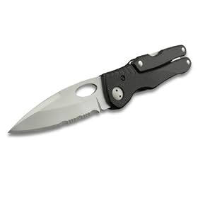 Tool Logic SLPLY Tactical 1/2 Serrated Knife, Mini Pliers With Wire Cutters and Screw Driver Bits, Black