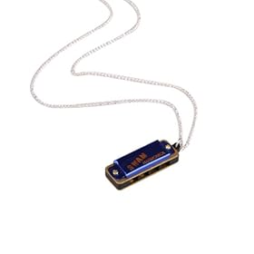 Blue Swan Mini Harmonica 4 Hole 8 Tone Necklace: Musical Instruments