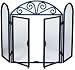 3 Fold Black Wrought Iron Screen With Opening Doors