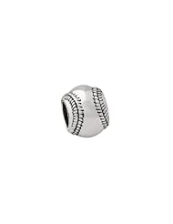 Baseball Charm in Silver for 3mm Charm Bracelets