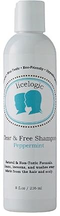 LiceLogic Clear & Free Lice Treatment Shampoo - Independently Tested and Proven to Kill Over 99% of Lice and Nits on Contact. Pesticide Free, Non-Toxic, Peppermint Scent - 16 treatments per bottle - 8 oz.