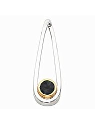 18K Two-Tone Gold Onyx Pendant -- LIFETIME WARRANTY