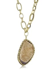 Devon Leigh "Natures Wonders" One Of A Kind Peach Drusy Agate Pendant Necklace