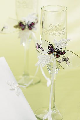 Butterfly Wishes in Precious Jewels Toasting Set 2 flutes per package