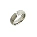6mm D Shape Titanium Brushed Metal Ring With A Tension Set Diamond - Size R