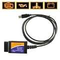 C�ble d'interface USB ELM 327 pour diagnostic auto OBD2