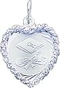 Sterling Silver Graduation Cap & Diploma Heart Charm