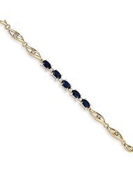14k Diamond And Sapphire Oval Bracelet