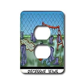 Londons Times Funny Society Cartoons - Recessive Jeans - Light Switch Covers - 2 plug outlet cover