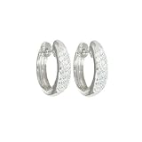 10k White or Yellow Gold Oval Pave Diamond Hoop Earrings (1/4 cttw, J-K Color, I2-I3 Clarity)