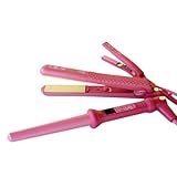 Iso the Elite Series Professional Tourmaline Ionic Stylers 100-220v Full Set Hair Straightener+twister 13mm +Turbo Ionizer Dryer Iron Pink