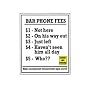 Bar Phone Fees Tin Sign