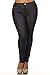 YELETE Womens Plus Size Cotton Blend Stretchy Jeggings with 5 Pockets (Navy Blue, XL)