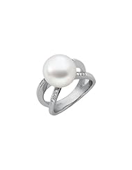 18K White Gold - South Sea Cultured Pearl & Diamond Ring