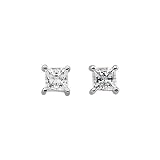 14K White Gold 4.5 MM Square Shaped Cubic Zirconia (Created) Earring Studs