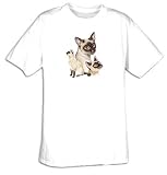 Siamese 3 Views Cat Pet Adult T-shirt Tee Shirt