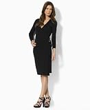 Lauren by Ralph Lauren Dress, Gemma Three-Quarter Sleeve Faux Wrap