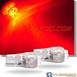 2 SUPER RED 4 LED WEDGE BASE BULBS 194 158 168