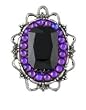 Gasoline Glamour Jet Black n Purple Fancy Rhinestone Charm Necklace