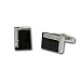 Cufflink Jewelry - Black Agate Corner L Cubic Zirconia Platinum Overlay CAREFREE Sterling Silver Cufflinks