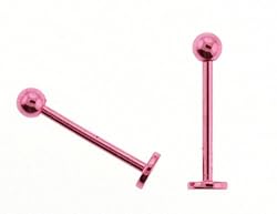 Anodized Titanium Labret 16G - Pink - Sold as a Pair